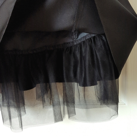 Jump Apparel Y2K Vintage Satin Tulle Hem Strapless A-Line Mini Dress Black 3/4 - Picture 5 of 12